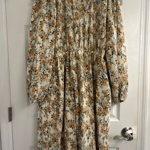 Chic Soul Floral Maxi Dress - Yellow and Blue